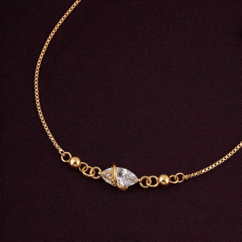 Marquise embrace bracelet  - minimal everyday bracelet, anti tarnish gold bracelet - View 2