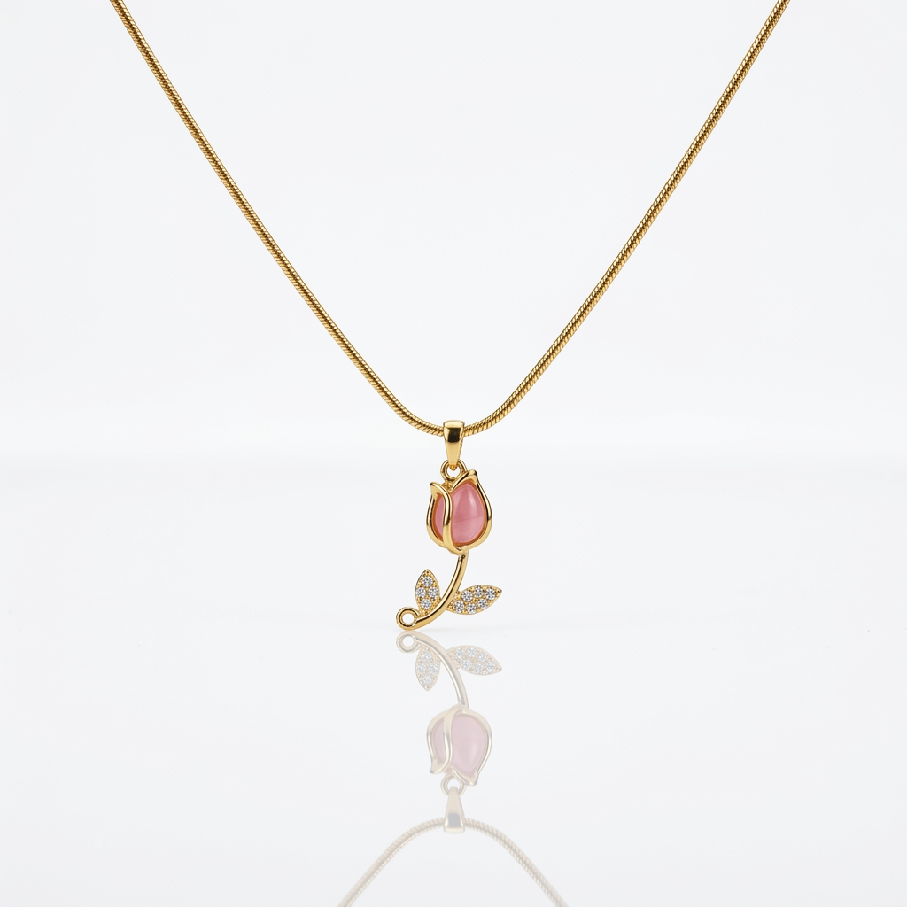 Blush bloom set - Combo - minimal everyday jewellery, anti tarnish gold jewellery - View 2