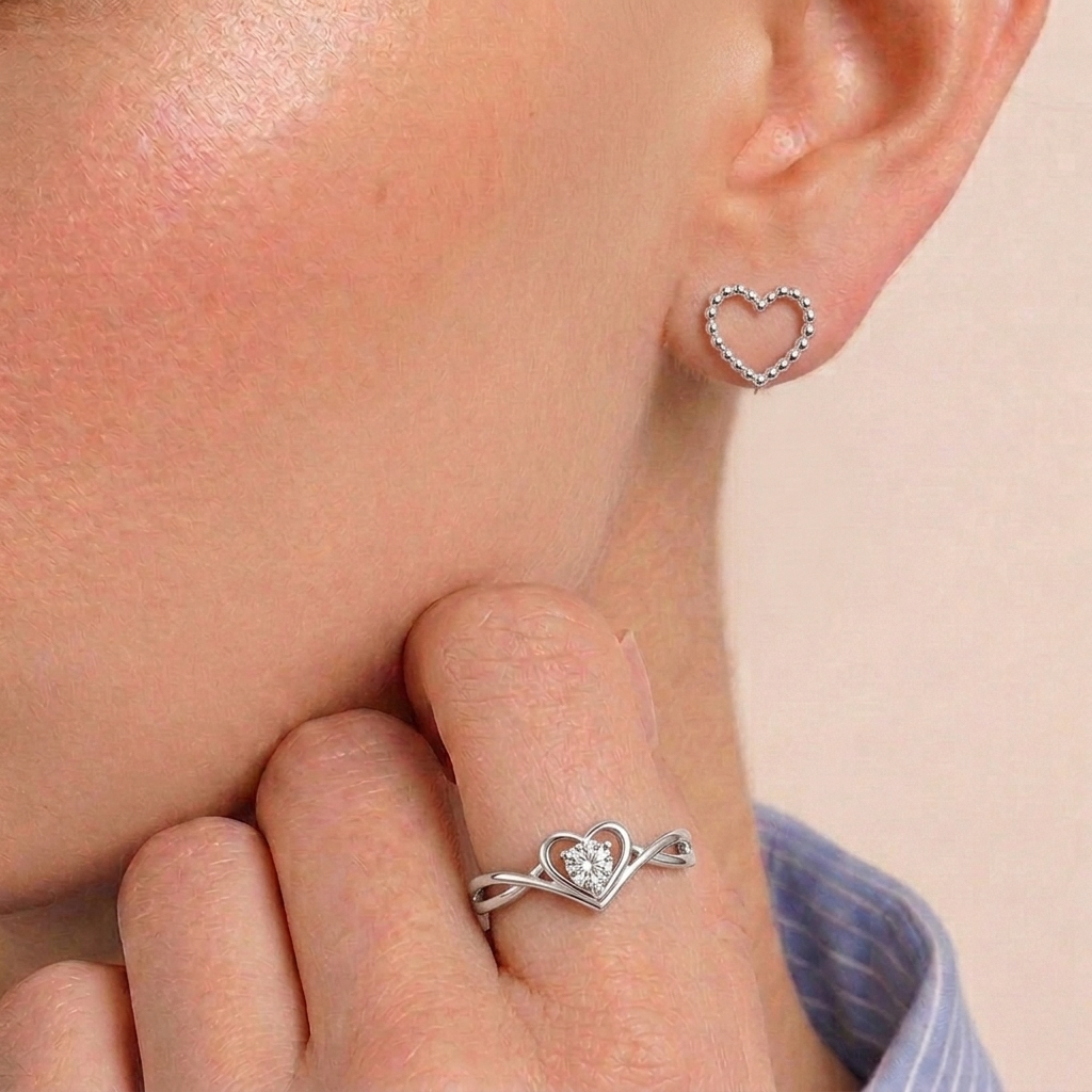 The heart edit - Combo - minimal everyday jewellery, anti tarnish gold jewellery - View 3