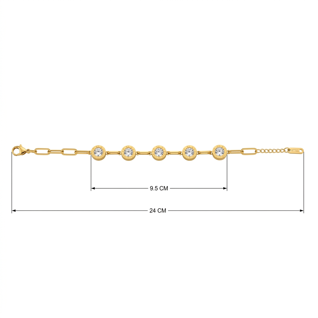 Milestone Crystal Bracelet  - minimal everyday bracelet, anti tarnish gold bracelet - View 4