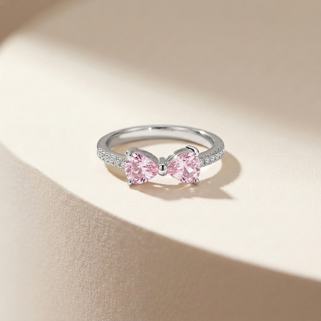 Pink bow collection - Combo - minimal everyday jewellery, anti tarnish gold jewellery - View 5