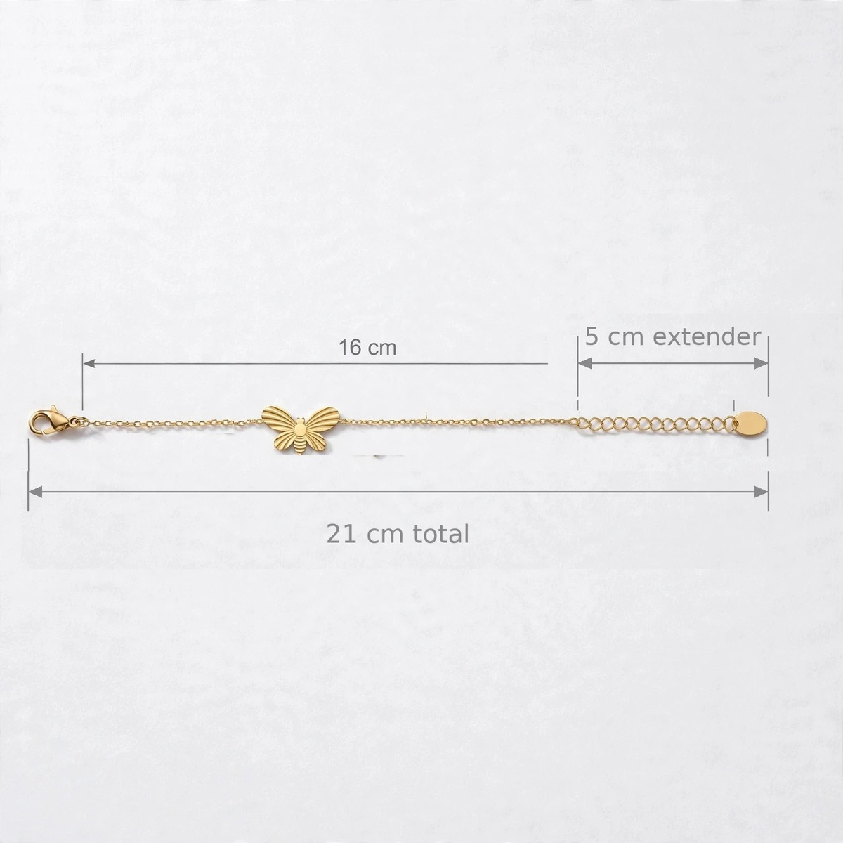Flutter Charm Bracelet - minimal everyday bracelet, anti tarnish gold bracelet - View 4