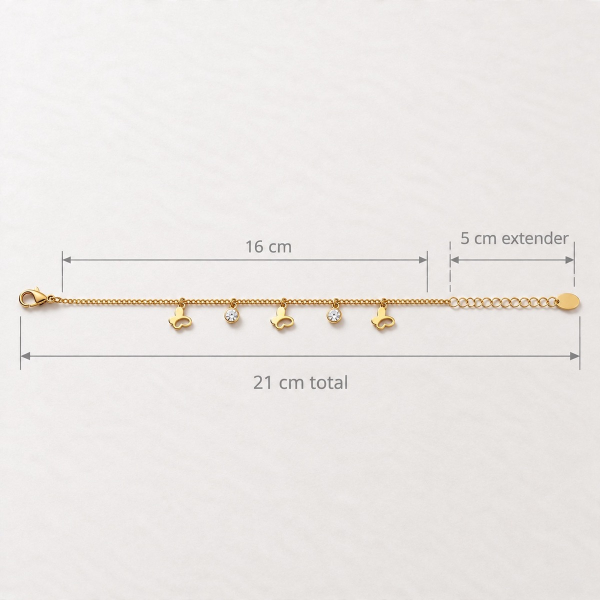 Flutter Link Bracelet - minimal everyday bracelet, anti tarnish gold bracelet - View 3