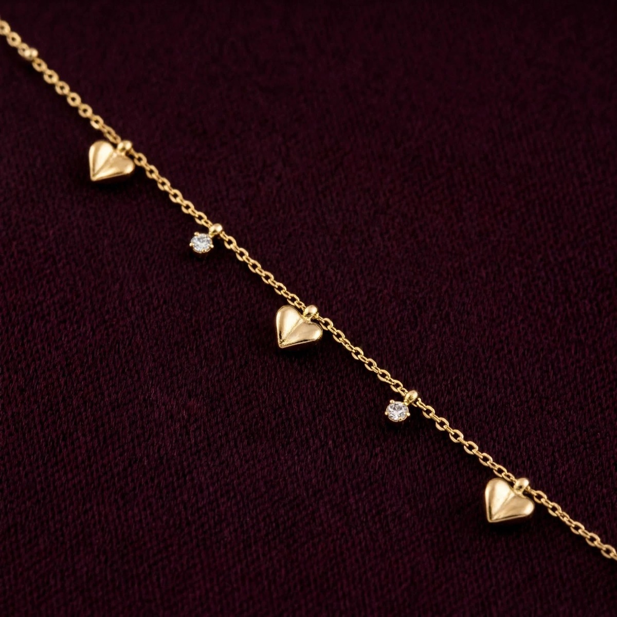 Cherish Heart Bracelet - minimal everyday bracelet, anti tarnish gold bracelet - View 3