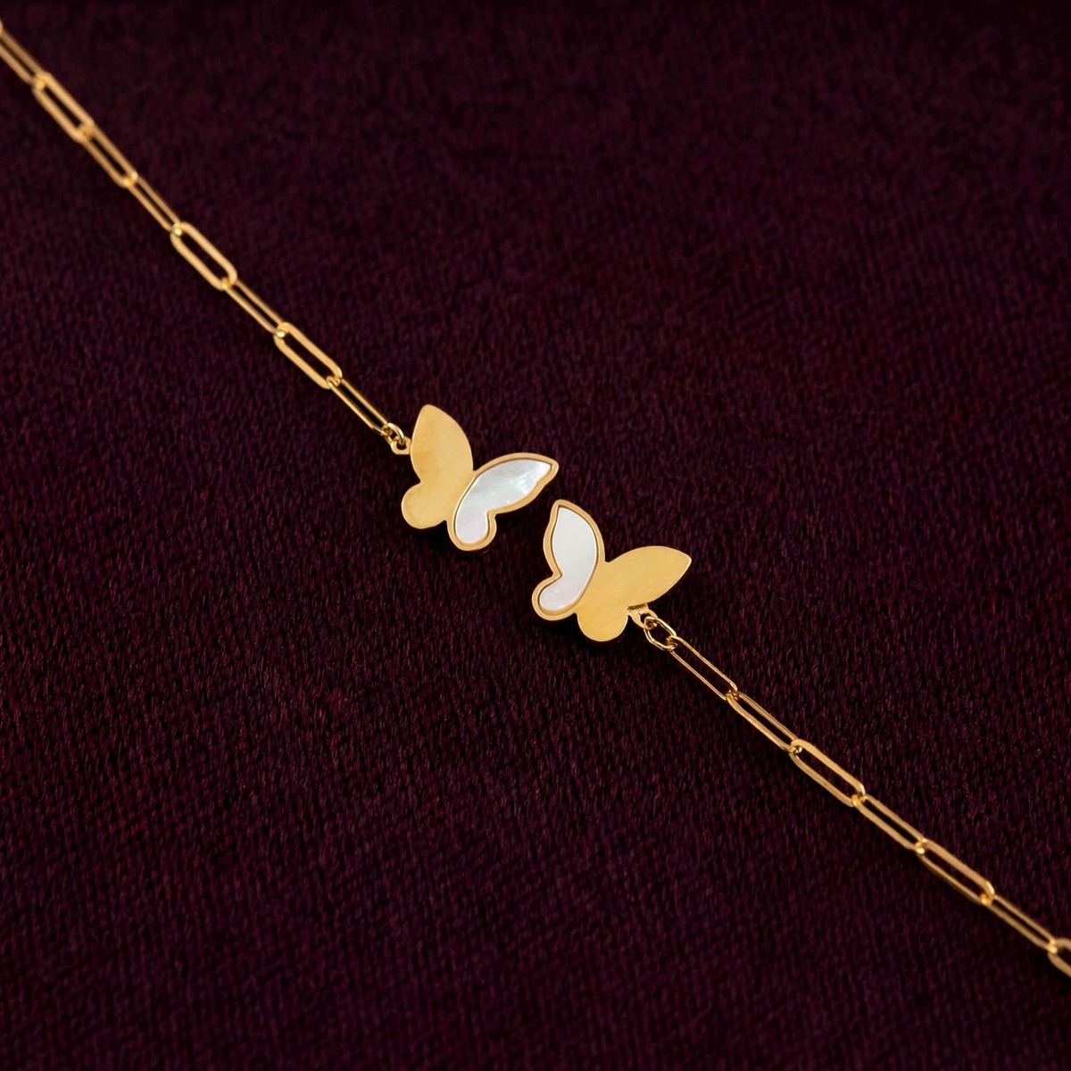 Twin Wing Bracelet - minimal everyday bracelet, anti tarnish gold bracelet - View 3