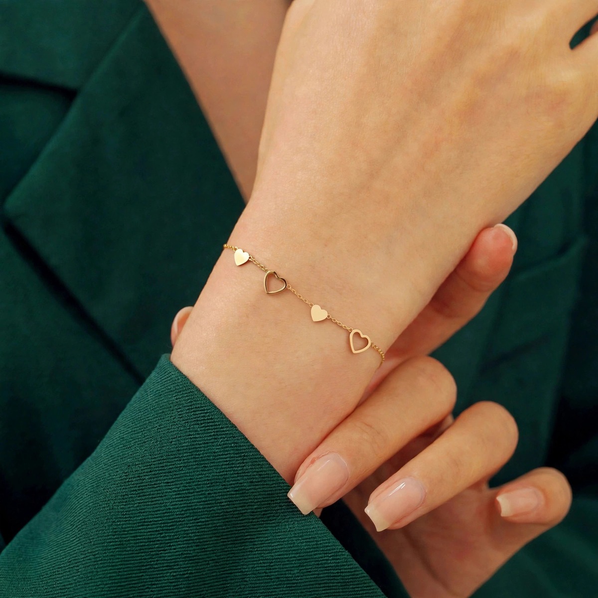 Heart Melody Bracelet - minimal everyday bracelet, anti tarnish gold bracelet - View 2
