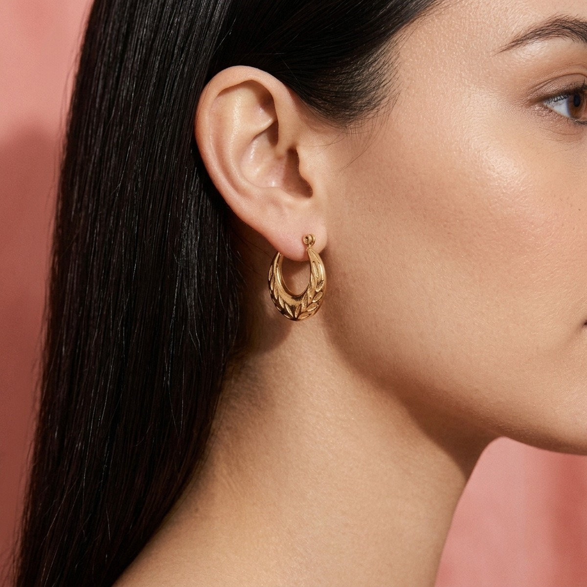 Blossom Earrings - minimal everyday earrings, anti tarnish gold earrings - View 2