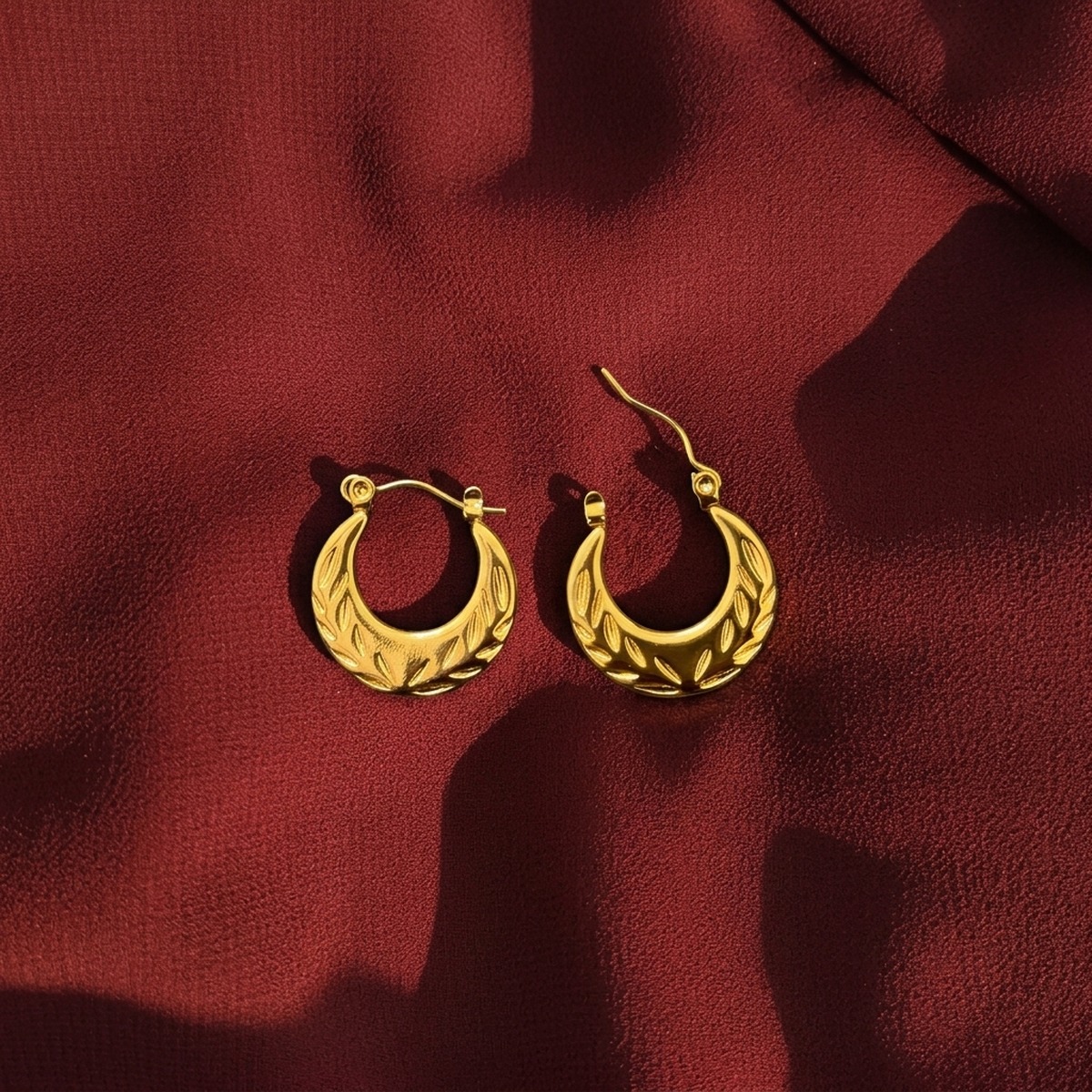 Blossom Earrings - minimal everyday earrings, anti tarnish gold earrings - View 3