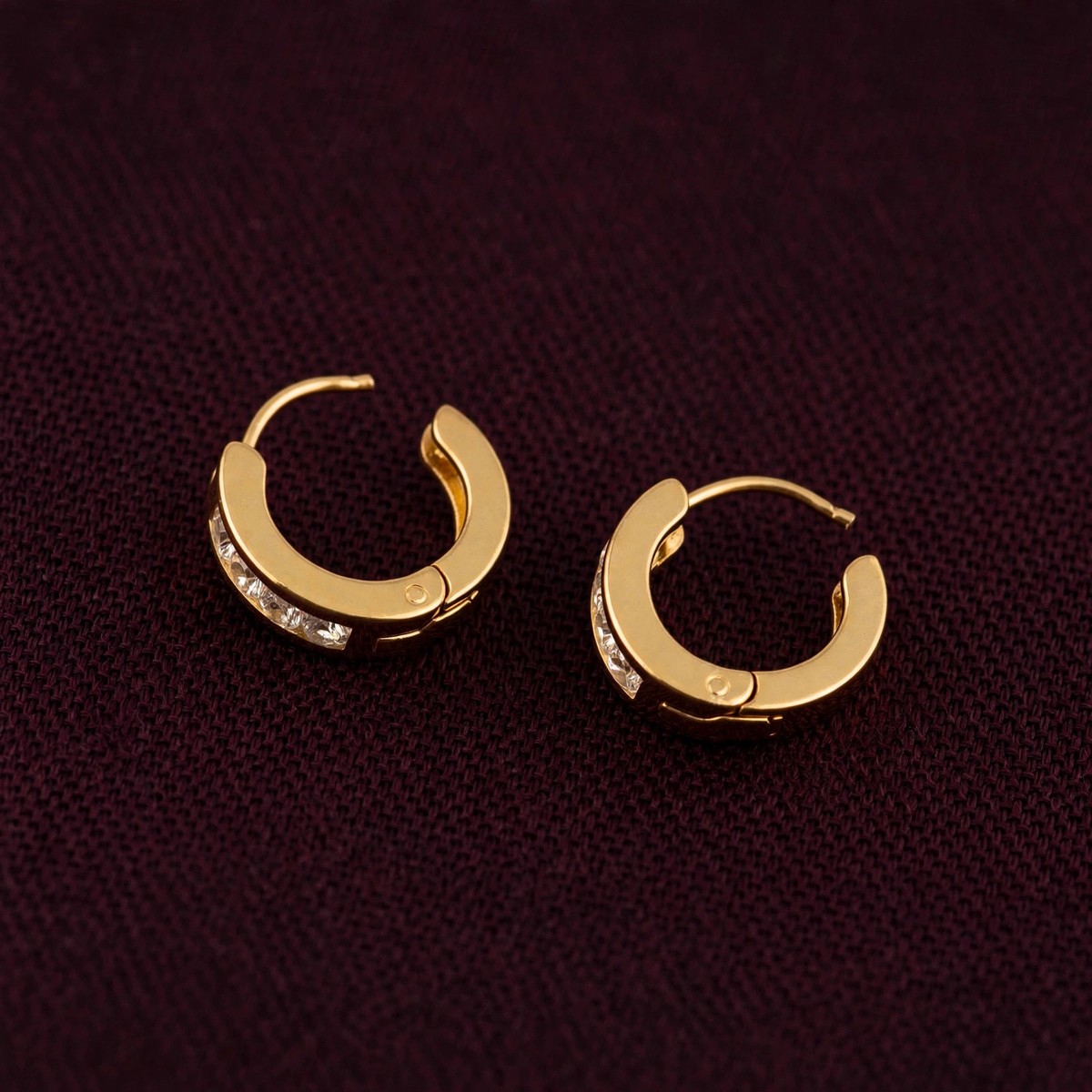 Bold Mini Hoops - minimal everyday earrings, anti tarnish gold earrings - View 5