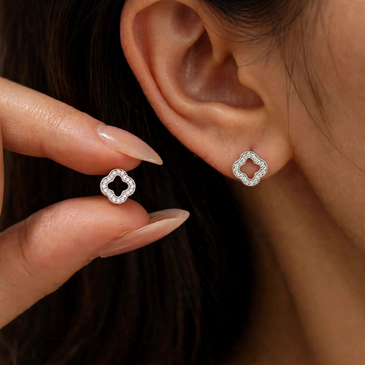 Petal Bloom Studs - minimal everyday earrings, anti tarnish gold earrings - View 6