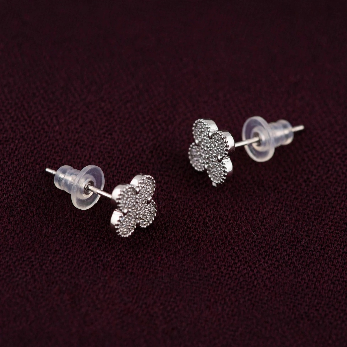 Clover Frame Studs - minimal everyday earrings, anti tarnish gold earrings - View 3