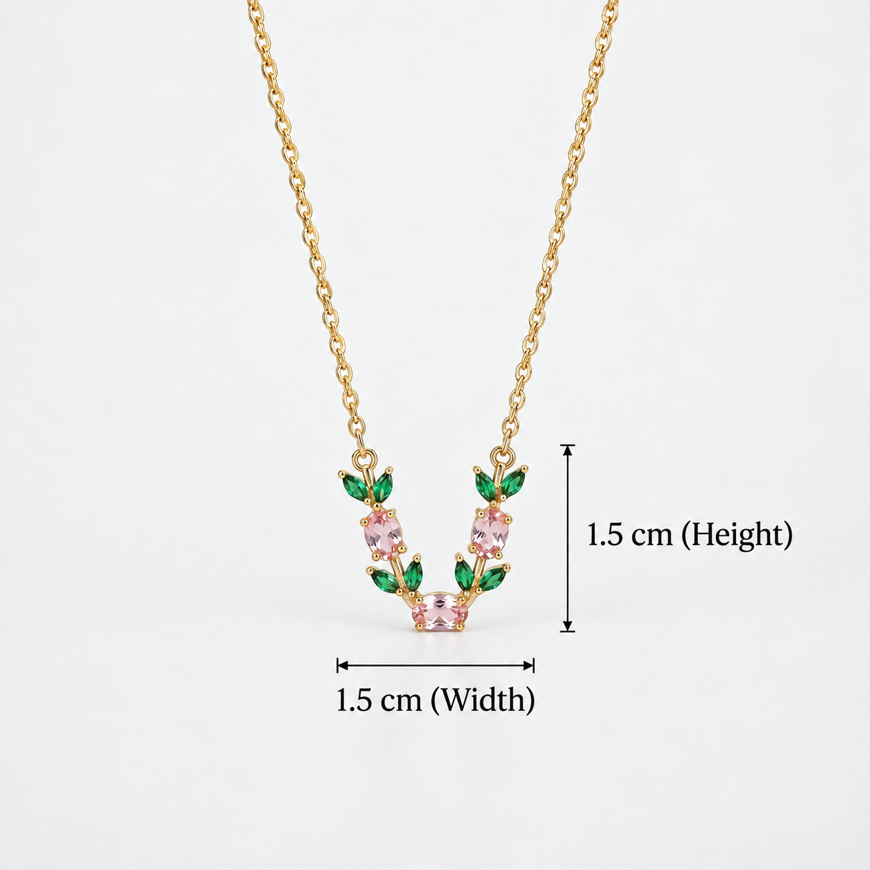 Tulip Bloom Necklace (Pink) - minimal everyday necklace, anti tarnish gold necklace - View 6