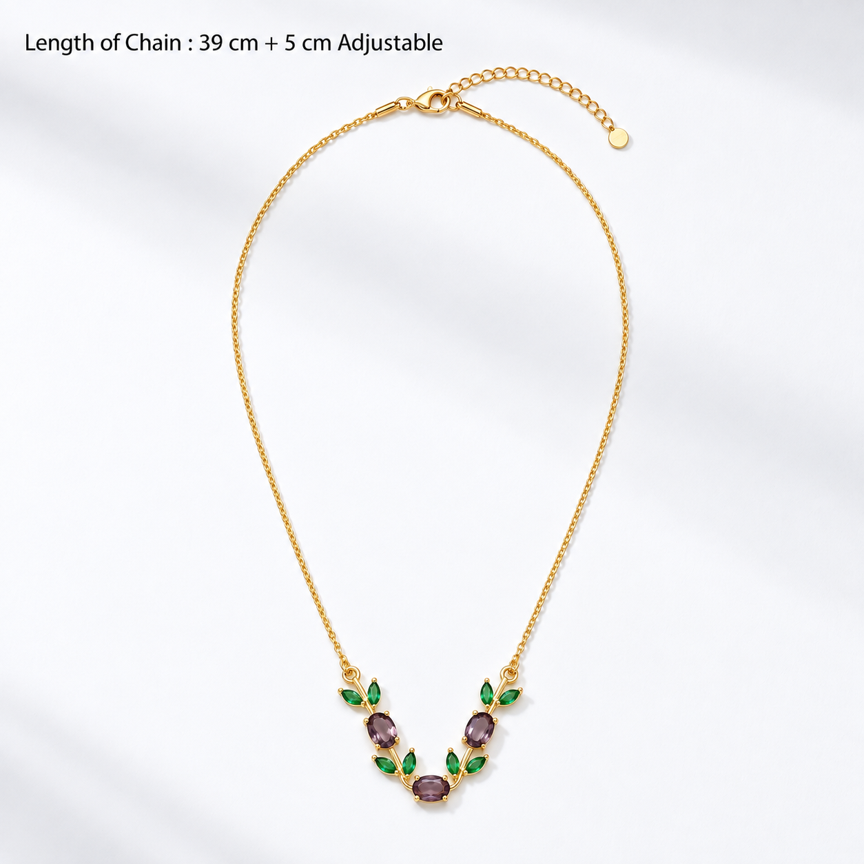 Tulip Bloom Necklace (Purple) - minimal everyday necklace, anti tarnish gold necklace - View 3