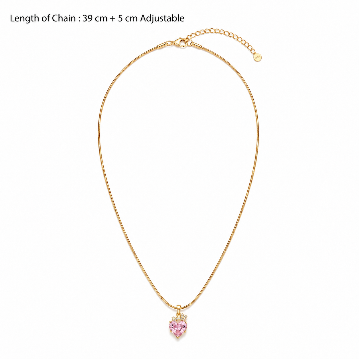 Blush Heart Pendant - minimal everyday necklace, anti tarnish gold necklace - View 3