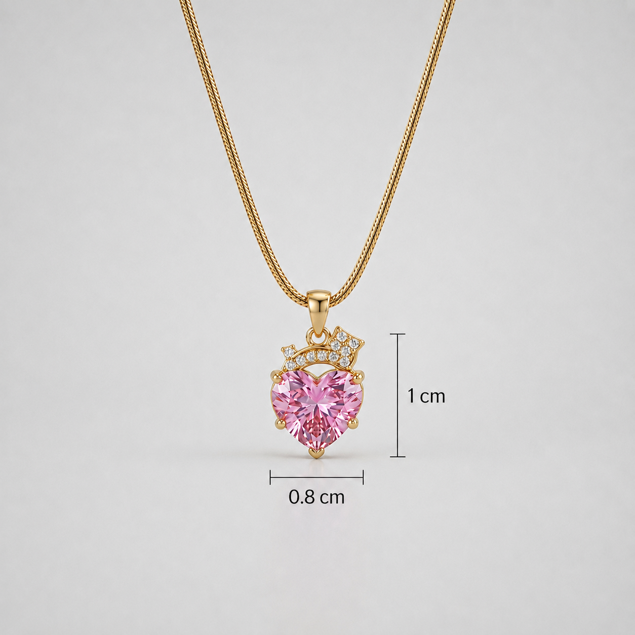 Blush Heart Pendant - minimal everyday necklace, anti tarnish gold necklace - View 5