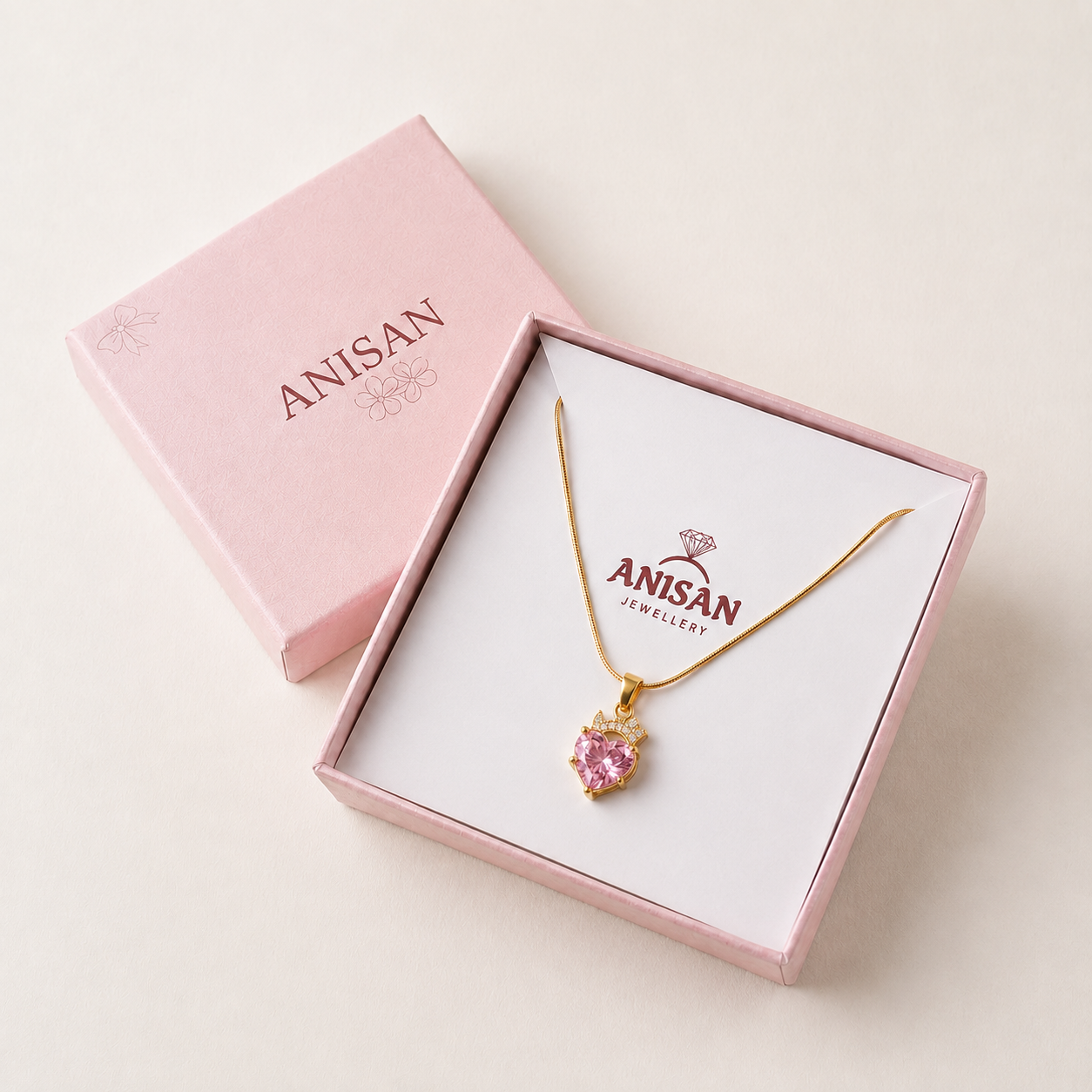 Blush Heart Pendant - minimal everyday necklace, anti tarnish gold necklace - View 9