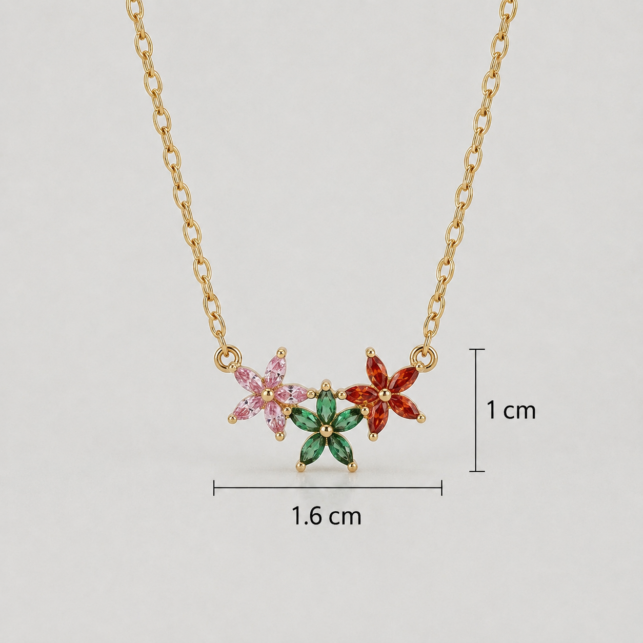 Blossom Garden Necklace - minimal everyday necklace, anti tarnish gold necklace - View 3