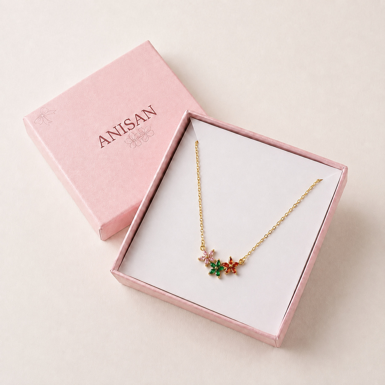 Blossom Garden Necklace - minimal everyday necklace, anti tarnish gold necklace - View 5