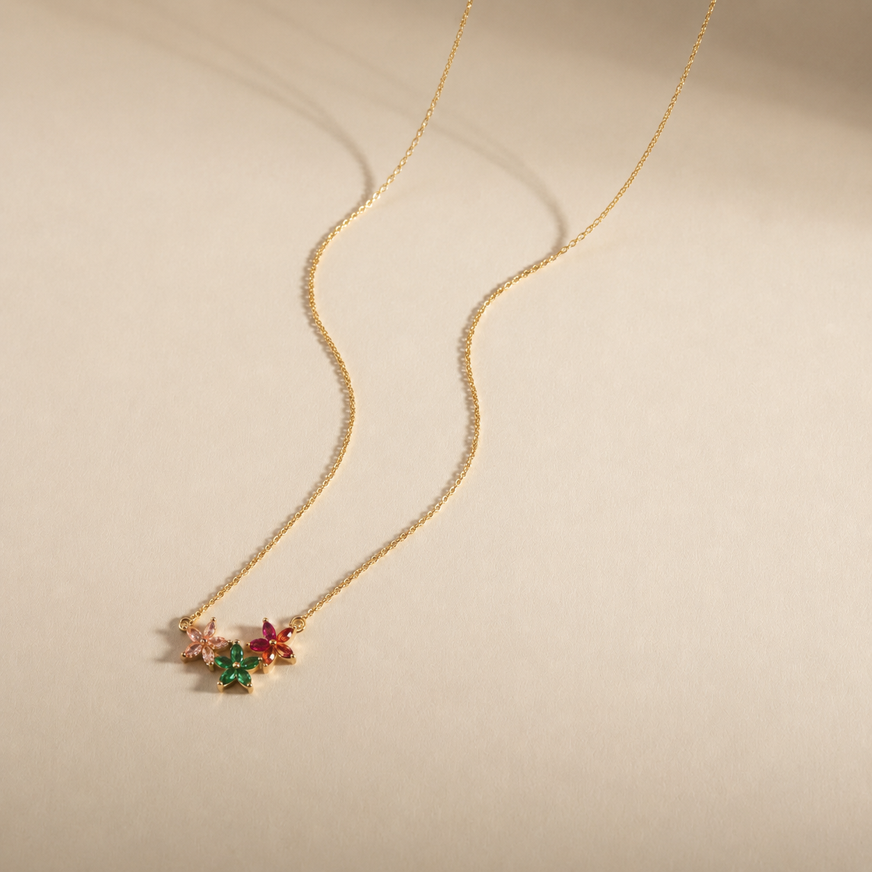 Blossom Garden Necklace - minimal everyday necklace, anti tarnish gold necklace - View 7
