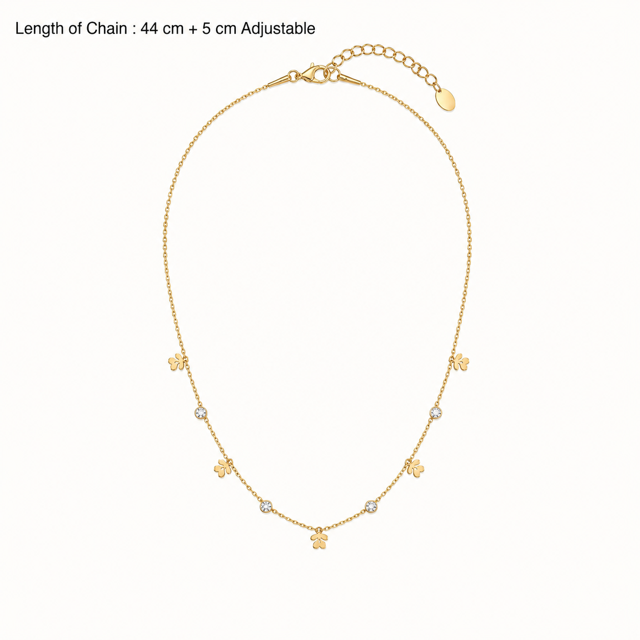 Petal Vine Necklace - minimal everyday necklace, anti tarnish gold necklace - View 4