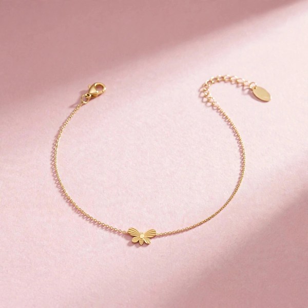 Flutter Charm Bracelet - minimal everyday bracelet, anti tarnish gold bracelet