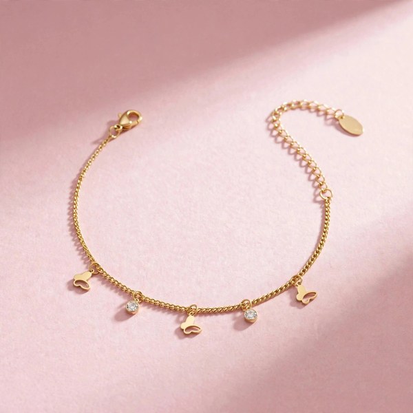 Flutter Link Bracelet - minimal everyday bracelet, anti tarnish gold bracelet