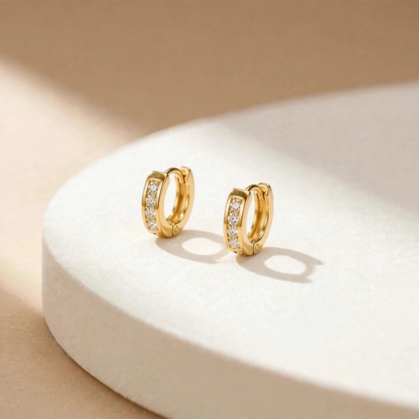 Bold Mini Hoops - minimal everyday earrings, anti tarnish gold earrings
