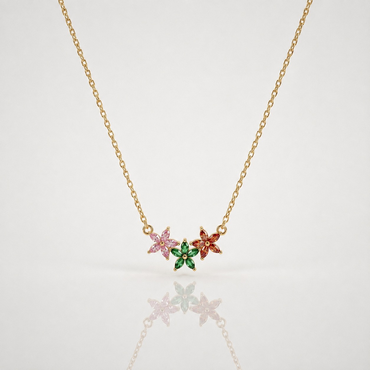 Blossom Garden Necklace - minimal everyday necklace, anti tarnish gold necklace